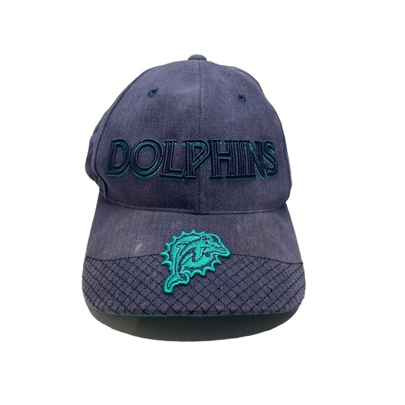 Miami Dolphins NFL Cap Hat Vintage StrapBack Old Logo Navy FLAW - Picture 1 of 9